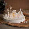 3Pcs Silicone Mold House Resin Casting Mold Easter Candle Making Mold DIY Home Decorate Mold with Tree for Candlestick Plaster Epoxy Soap Making