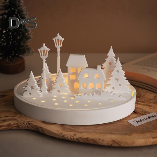 3Pcs Silicone Mold House Resin Casting Mold Easter Candle Making Mold DIY Home Decorate Mold with Tree for Candlestick Plaster Epoxy Soap Making
