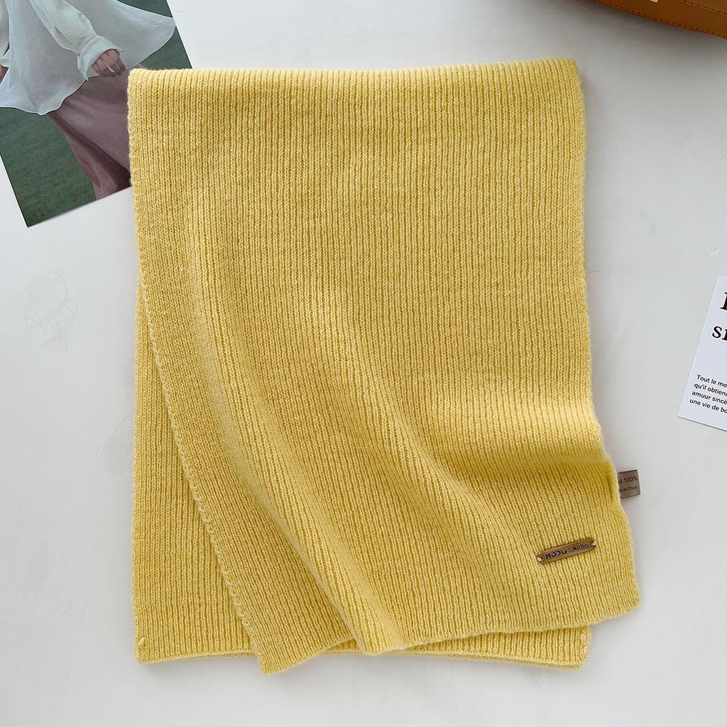 Luxury Winter 100% Wool Scarf Women Knitted Solid Cashmere Handkerchief Warm Pashmina Female Shawl Pareo Soft Bufanda Gift