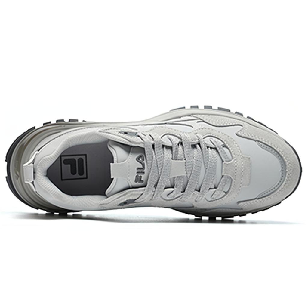 Fila Fashion Sneakers Transpose Synthetic Leather Nubuck Thick Sole Low Top Dad Shoes Women Sneakers Moon-Rock-Gray F12W144147FLR