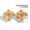 KunJoe Luxury Punk Gold Color Big Flower Stud Earrings for Women Exaggerated Multi Layer Petal Piercing Earrings Wedding Jewelry