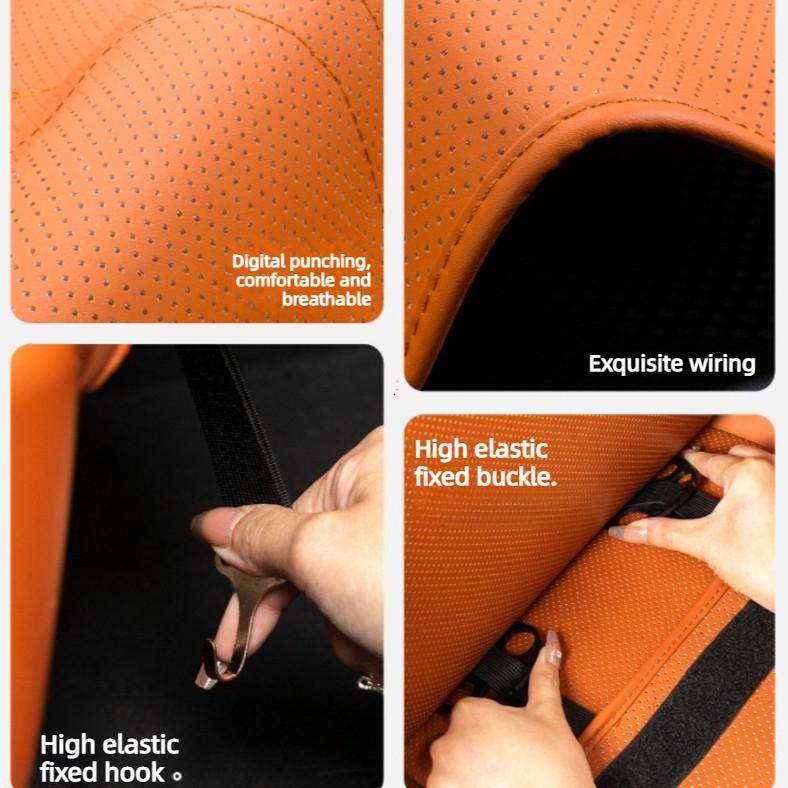 Nappa Leather Leg Support Extension Seat Cover Memory Foam Extender Cushion With Backrest Car Interior Accessories Universal Car