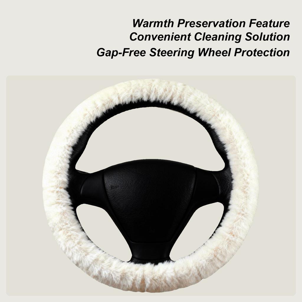 Steering Wheel Cover Women Precise Fit Anti-Slip Winter Velvet Covers For Steering Wheel For Trailer Truck Sedan Pickup
