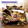 Johnny Hallyday Pattern Bedding,Quilt Set Quilt Cover Pillowcase Home Birthday Gift (1 * duvet cover + 2 * pillowcase, without core)