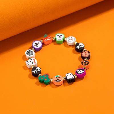 Pumpkin Skull Ghost Spider Beaded Bracelets For Men Women Kids Halloween Accessories Cute Creative Festival Family Gift