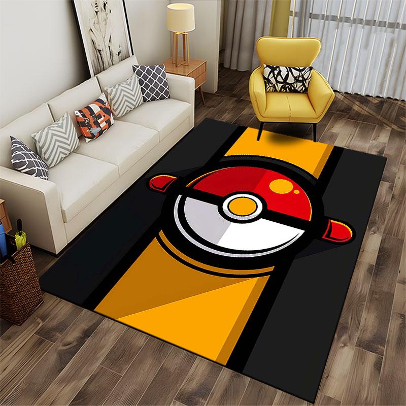 Tappeto Design Pokeball adatto come tappetino antiscivolo per il soggiorno o il divano della camera da letto