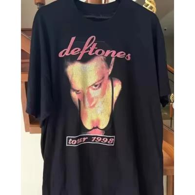 Deftones Band Grafik Kurzarm Schwarz T-Shirt Unisex Herren Damen