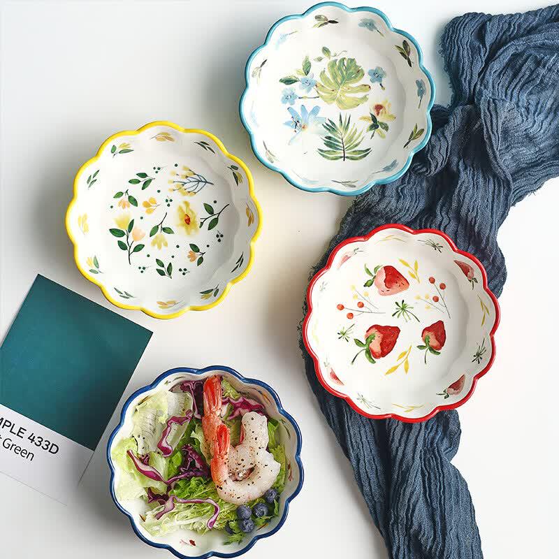 Retro Lace Ceramic Salad & Rice Bowl