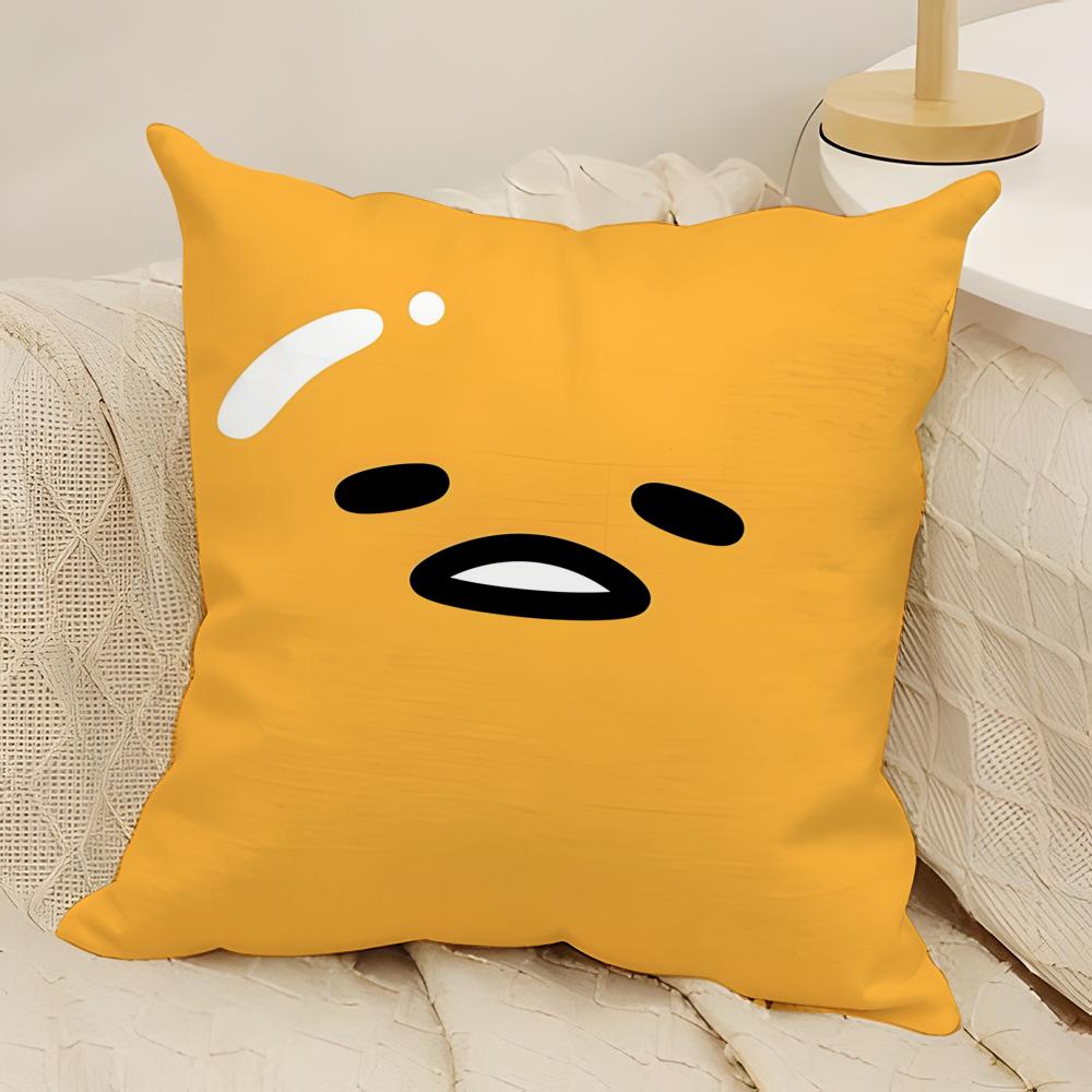 Fun Emoji Print Pillow Case Natural Linen DoubleSided Printing Sofa Home Decor Cushion Cover