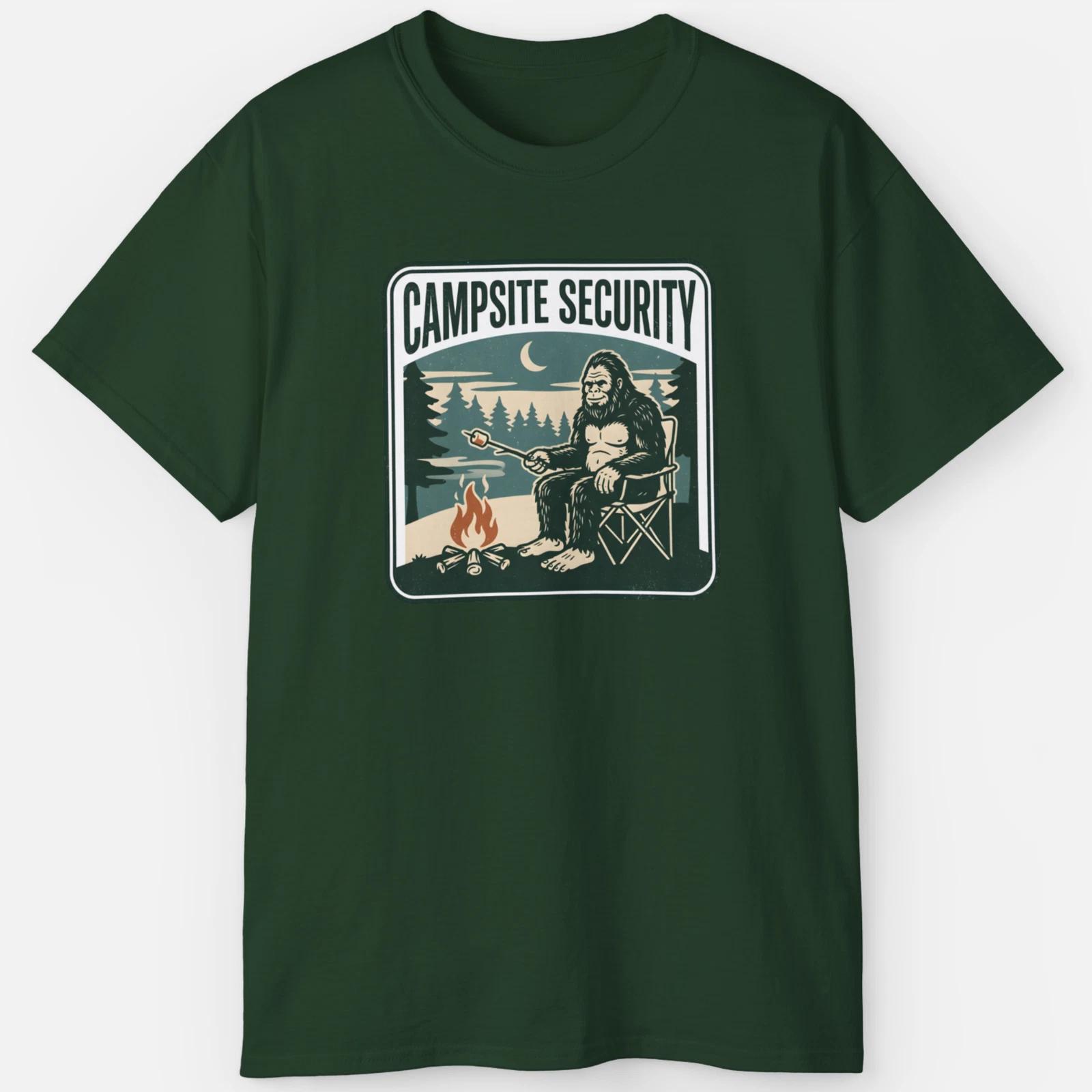 Campsite Security Shirt – Funny Bigfoot Camping Tee 2XL