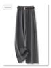 Women's Gray Wide-Leg High-Waisted Straight-Leg Pants for Spring/Autumn 2025