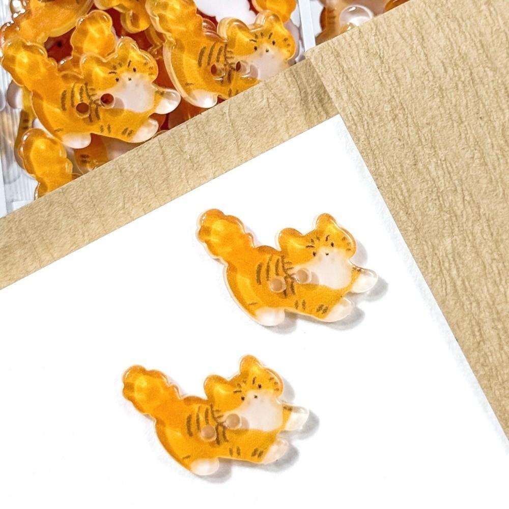 30pcs Creative Kitty Buttons Resin Ginger Cat Buttons Tuxedo Cat Tabby Cat Buttons  Clothing Coat