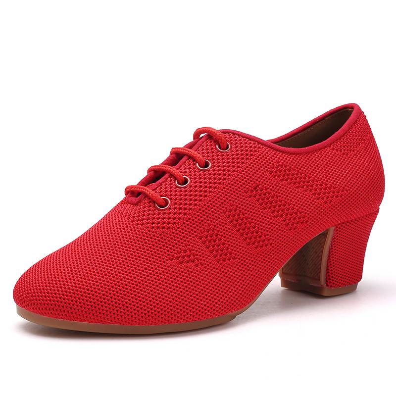 Buy Square Dance Latin Dance Shoes Ladies Middle Heel Teacher Dance