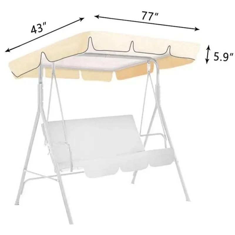 Garden Swing Canopy Replacement Top Cover Tarp Waterproof Sun Protection for Outdoor UV Protection Waterproof Awning Sunshade