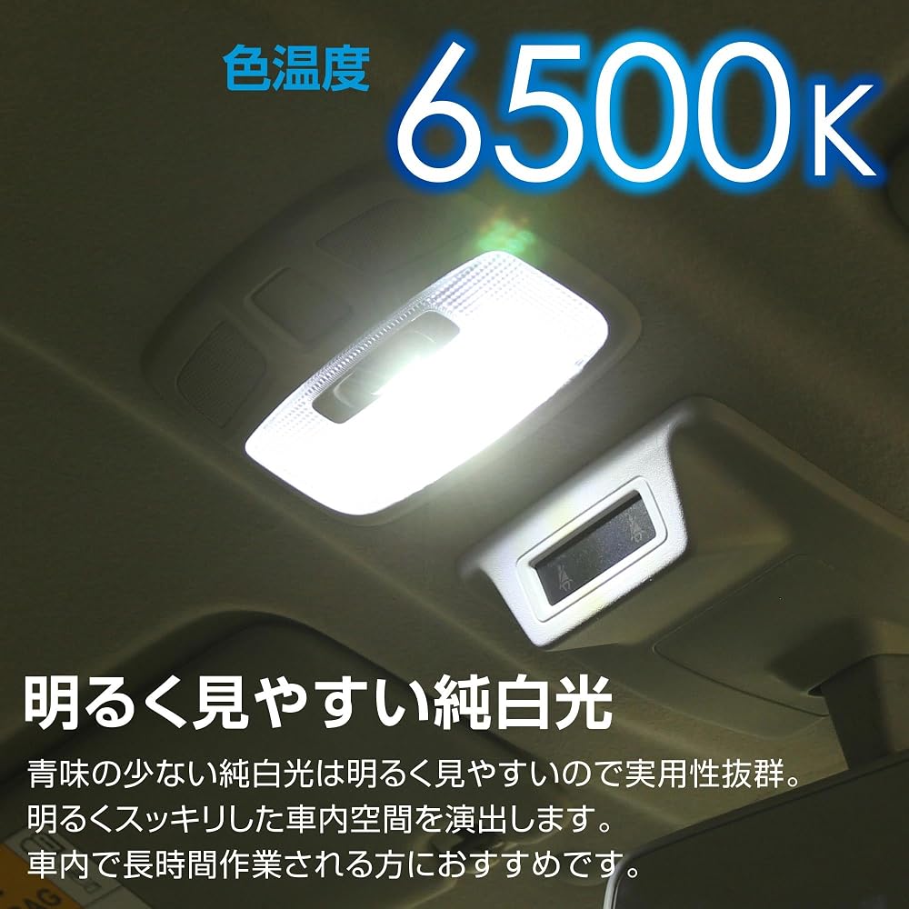 Carmate GIGA Compact LED Room Light 6500K 150lm 6 LEDs T10 T8×29 T10×31 G14 Compatible