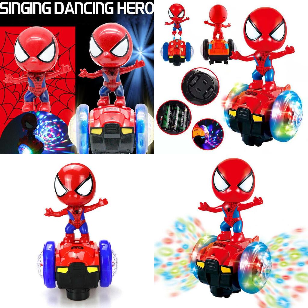 Colorful 360 Rotating Spiderman Stunt Scooter With Music And Light For Kids Fun