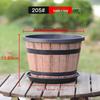 Retro Imitation Wood Plastic Flower Pot - Large, Thick with No Drainage for Hydroponics, Water Lilies, or Lotus.