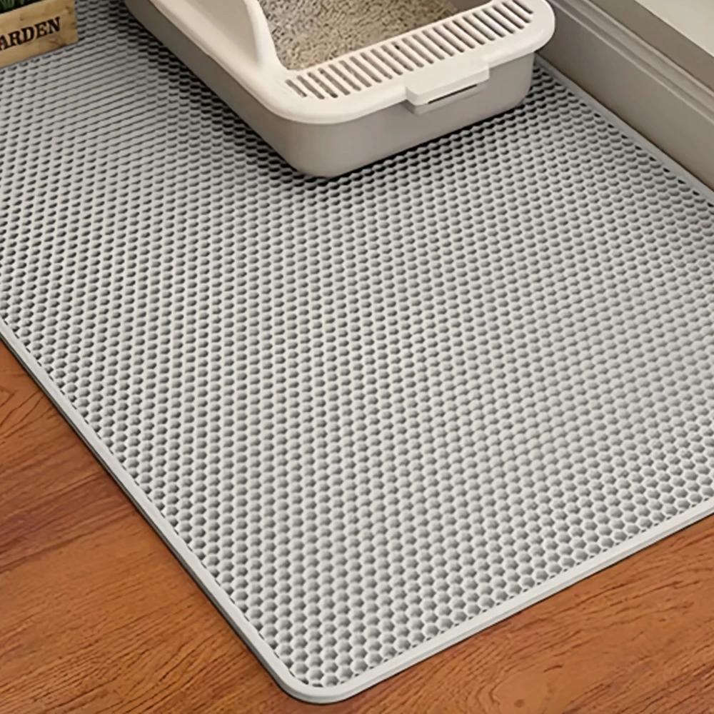 

Cat Litter 90X60CM Waterproof Double Layer Pet Litter Box Mat Pet Toilet Cat Nonslip Sand Cat Washable Mat Pet Clean серый