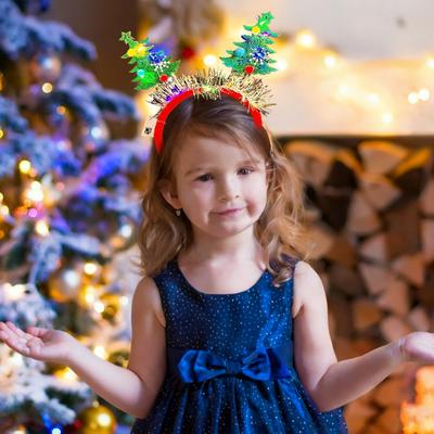 Christmas Luminous Headband Elk Christmas Tree Decoration Party Favors Birthday Festival Gathering Headwear Navidad Hair Accessory