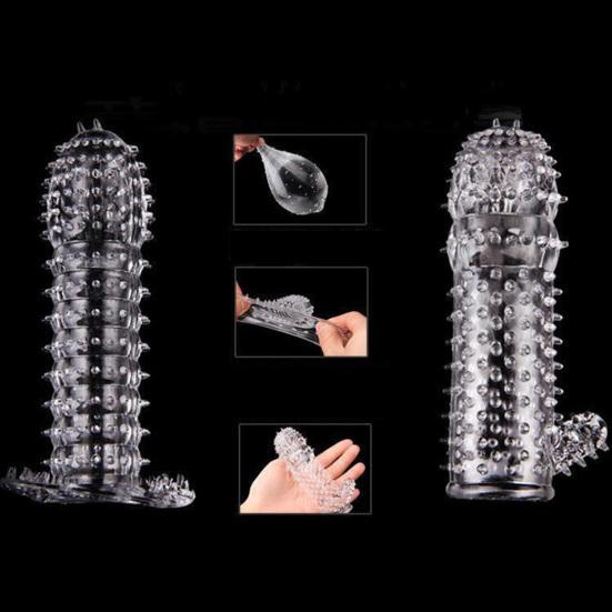 Faux Crystal Penis Sleeve Men Penis Touch-Real Cover Cock Enlargement Dick Extender Forbedret intimitet Sexprodukt