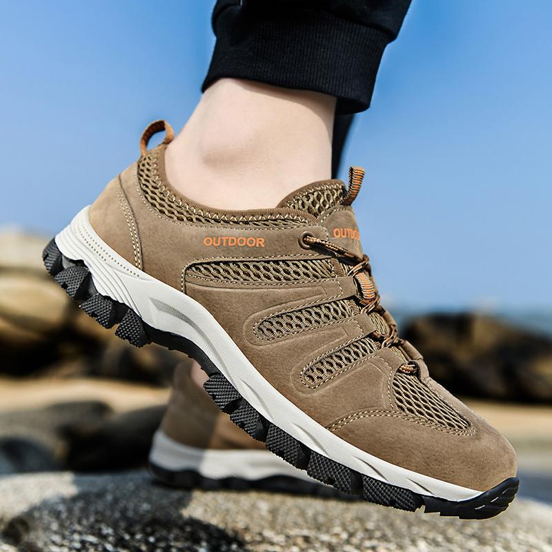 Mesh Outdoor Shoes Men Breathable Mesh Men's Hiking Sneakers 2024