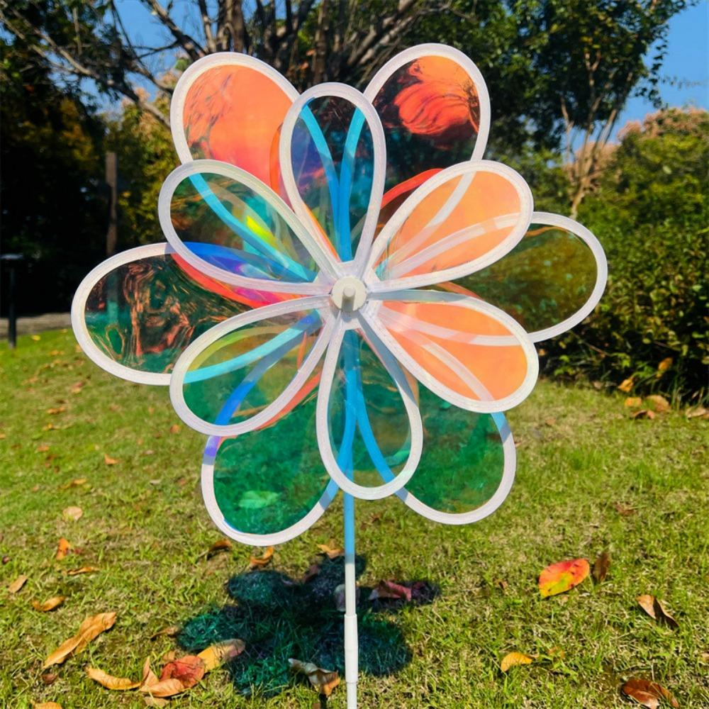 Diameter 27~38cm Rotating Sunflower Stake Standing Lawn Flower Pinwheel  Outdoor Party Picnic Decor