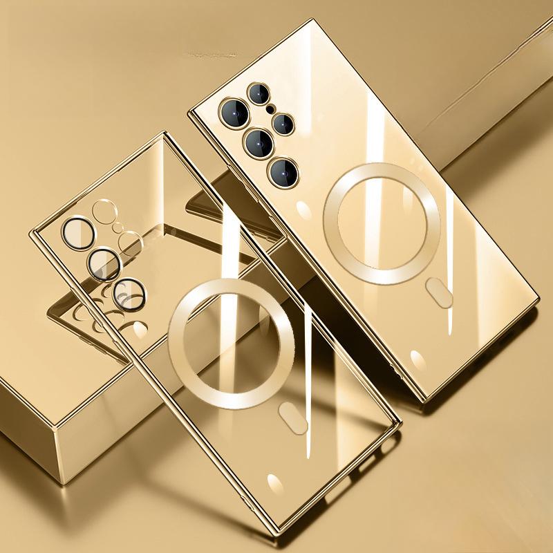 

Подходит для чехла для мобильного телефона Samsung S25ultra Магнитная адсорбция 24u Прозрачный S23 Полное покрытие Противоударный 22 Гальваническое покрытие Мягкий Samsung Galaxy S21