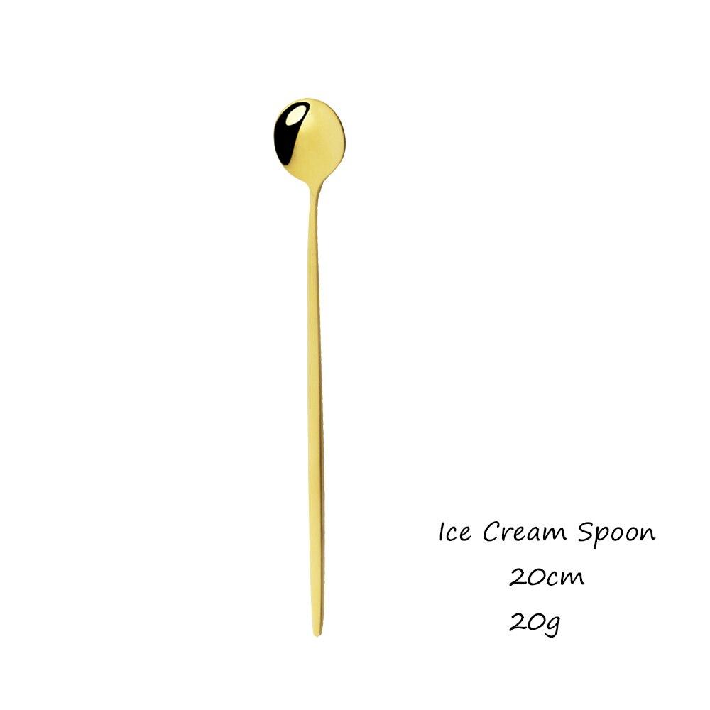 Gold Western Dinnerware Tableware Dessert Knife Fork Coffee Spoon Teaspoon Steel Cutlery Set Stainless Steel Home Dinner Set