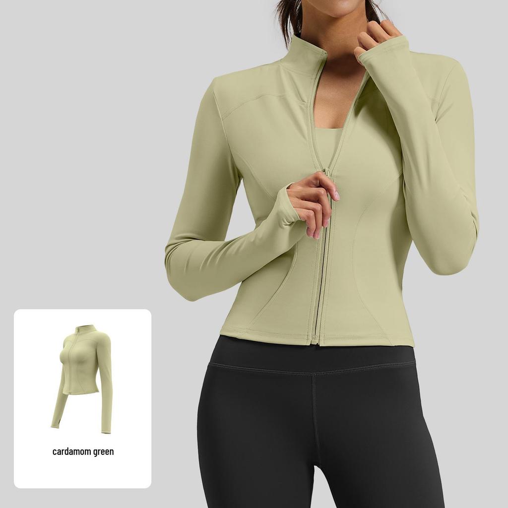 Women's Juyitang Stand-up Collar Yoga Jacket for Running & Cycling - Slimming, Elastic Fitness Top
