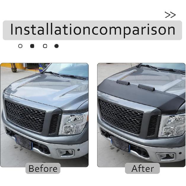 Car Bonnet Mask Hood Bra Compatible with Nissan Titan 2016-2024,Car Hood Protector - Front Cover Mask Accessories (Style A)