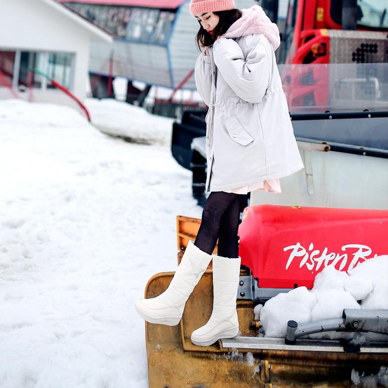 Bocanci de zăpadă iarnă cu talpă groasă antiderapanți îngroșați din bumbac cu puf iarnă noi pantofi de bumbac exterior impermeabili bocanci medii