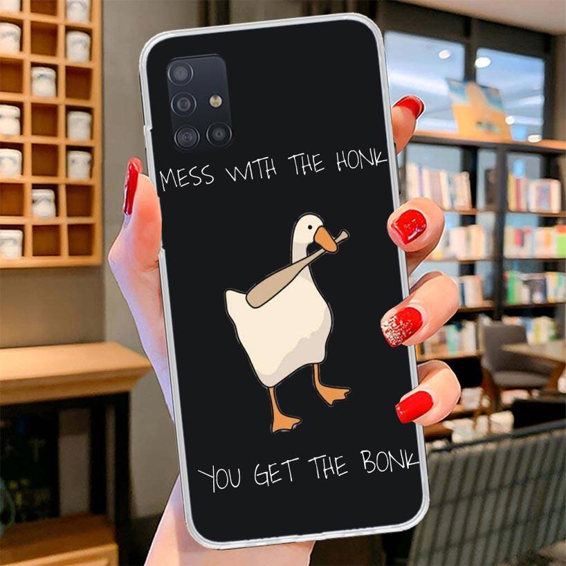 Cartoon Duck Goose Game Cover Phone Case For Samsung Galaxy A12 A22 A32 A52 A72 A02S Phone Case Note 20 Ultra 10 S10 Plus A51 A7