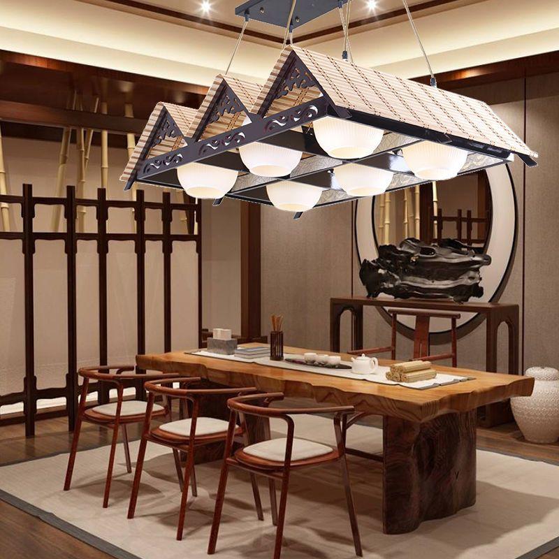 Chinese Bamboo Woven Pendant Lamp, Living Room, Dining Room, Art Retro Lamp, Homestay, Tea House, Tea Room Lighting Meditation