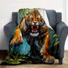 Tiger Roar Flannel Blanket Throw Blanket Soft Warm Sofa Bed Camping Home Decor Unique Christmas Gift C926320