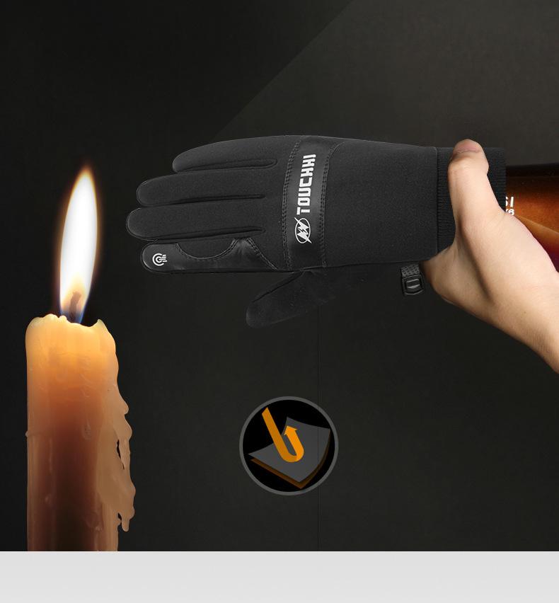 Luvas Aquecidas USB com Forro de Lã e Touchscreen - Luvas Quentes de Ciclismo de Dedo Inteiro para Homens e Mulheres
