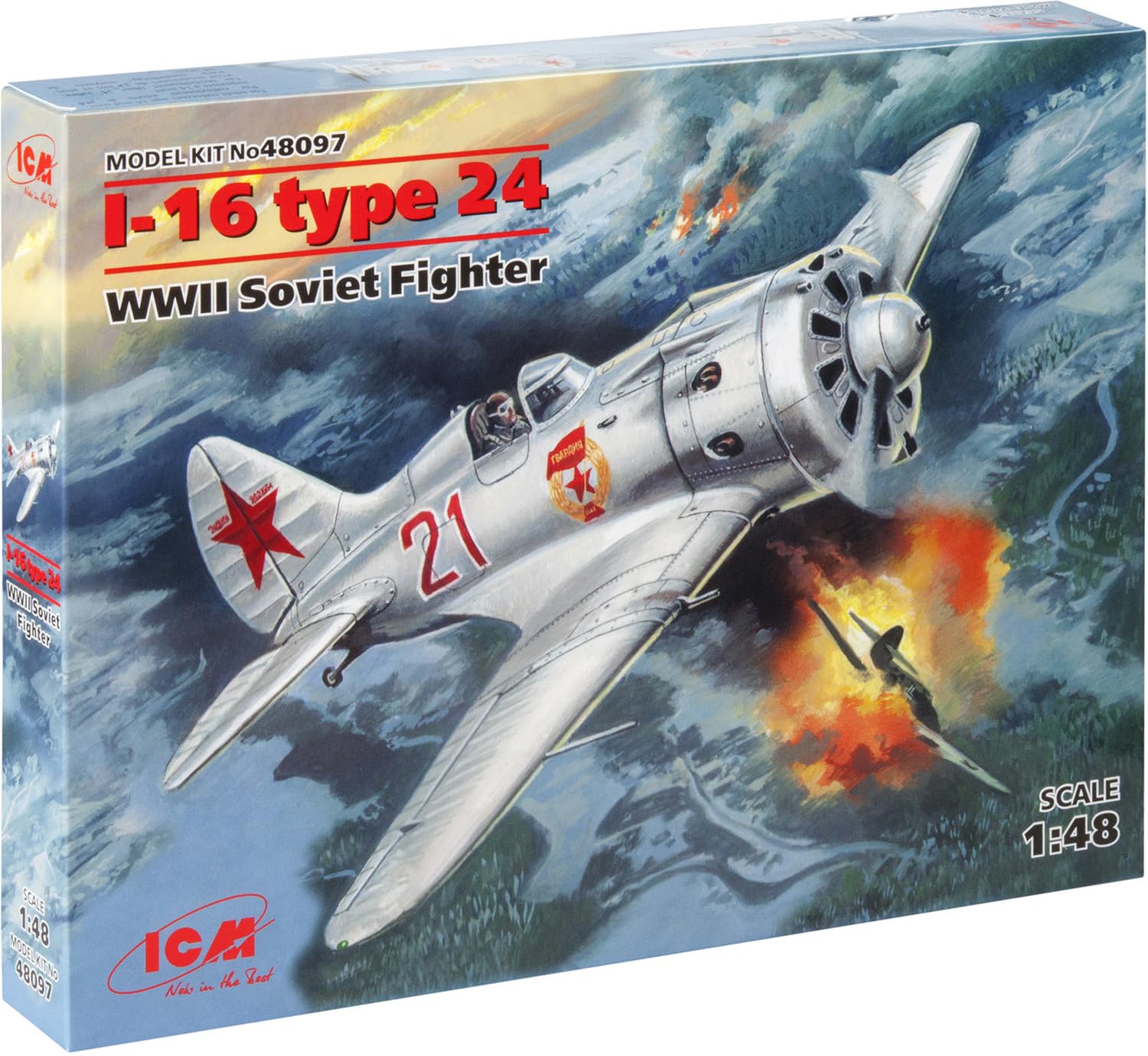 

ICM 1/48 масштаб Советские ВВС Поликарпов И-16 Тип 24 пластиковый набор 48097