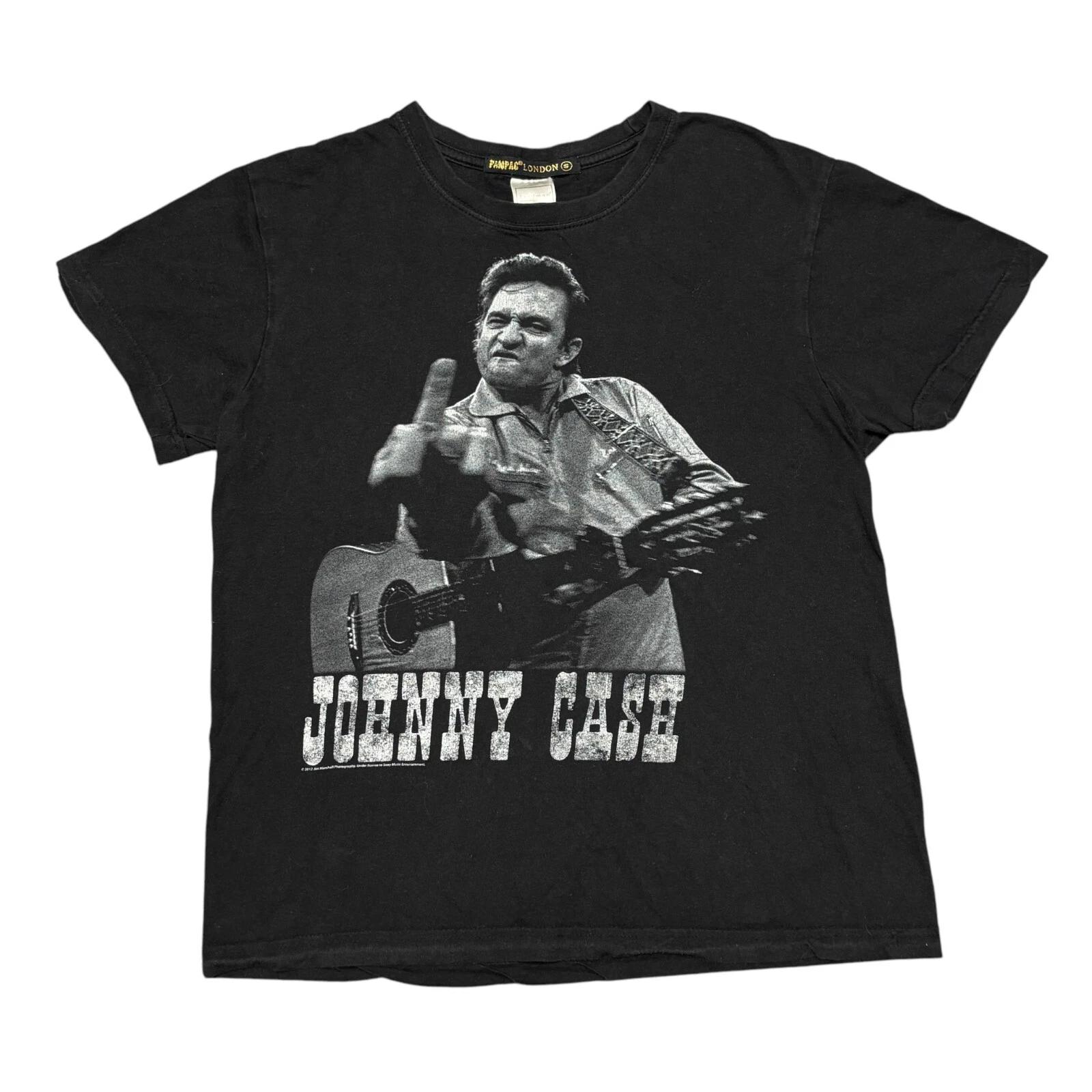 Johnny Cash Shirt Black Country Music Concert Rock Band Tee Bob Dylan Neil Young XL