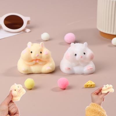 Superweiches süßes Q-Bullet simuliertes Hamsterspielzeug, Mini-Spielzeug, Kawaii-Stressabbau-Quetschspielzeug, Tpr-Dekompressionsspielzeug
