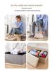 Cross-Border Cotton and Linen Folding Storage Stool: Dustproof Organizer for Shoes and Seating