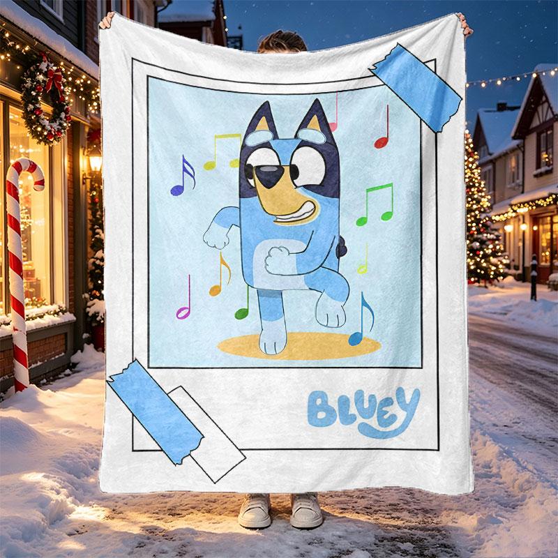 Bluey Pattern Blanket for Home Decoration, Bed, Sofa, Car Travel, Camping, Suitable for All Seasons, Birthday Christmas Gift