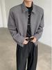 Men's CleanFit Padded Shoulder Baseball Jacket - Trendy Spring/Autumn Turn-Down Collar Blazer
