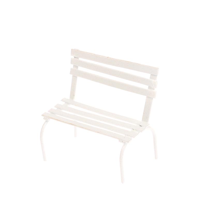 1/12 Dollhouse Mini Park Bench Recliner Lounge Chair Model Dollhouse Fairy Garden Decoration Micro Landscape Ornaments