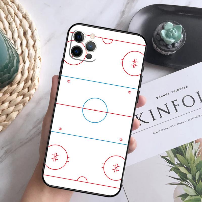 Ice Hockey Rink Phone Case For iPhone 16 15 14 13 12 11 Pro Max 12 13 Mini 7 8 16 Plus X XR XS Max Cover