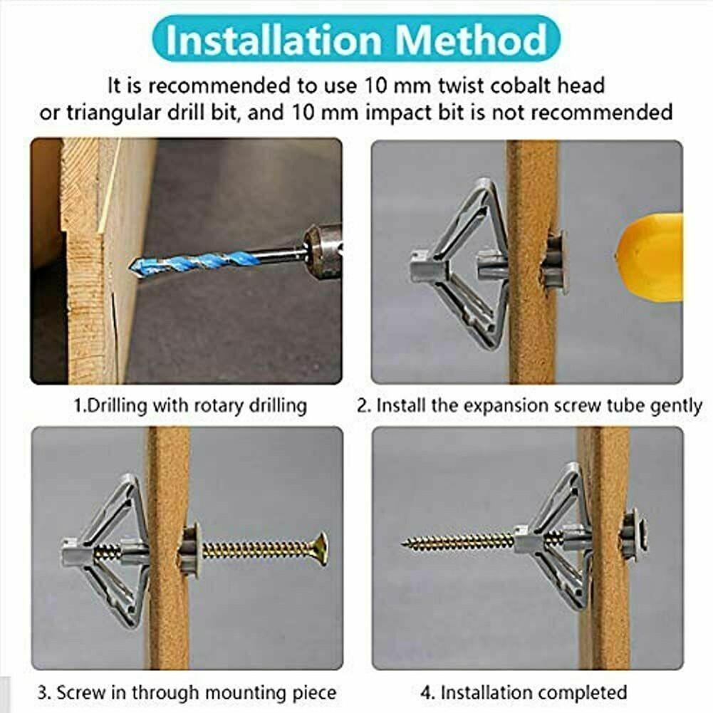 50set Self-Drilling Drywall Anchor Kit - Hollow Wall Anchors with Screws