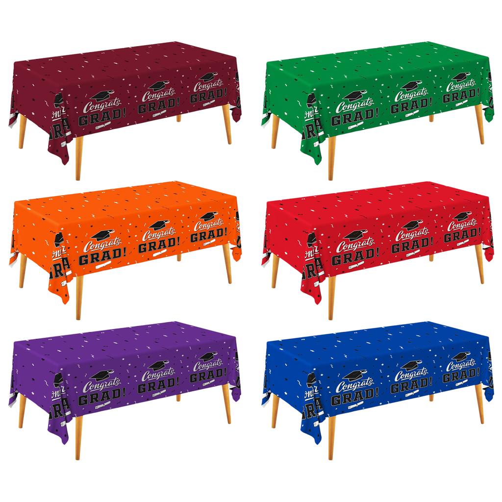 3 Pcs Party Table Cloths Waterproof Graduation Tablecloth Disposable Plastic Table Covers for College & High School Graduations