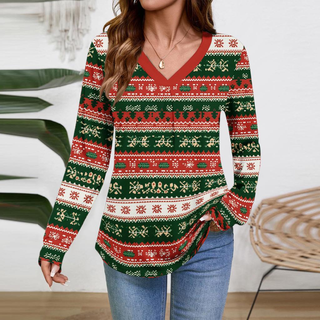 Women Long Sleeve Tops Dressy Casual V Neck Tshirts Basics Tee Vacation Fall Fashion Clothes