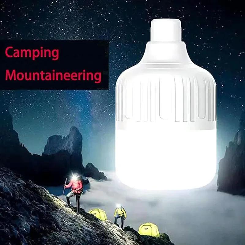 USB Rechargeable LED Lamp Outdoor Bulbs 60W Emergency Light Hook Up Camping Fishing Portable Lantern Night Lights