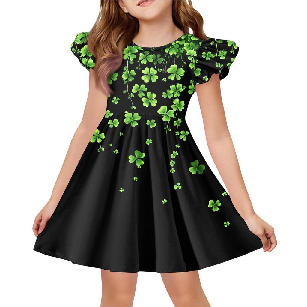 Letnia Sukienka Księżniczki dla Dziewczynek - Sukienka T-shirtowa o Kroju A. dzień Patryka