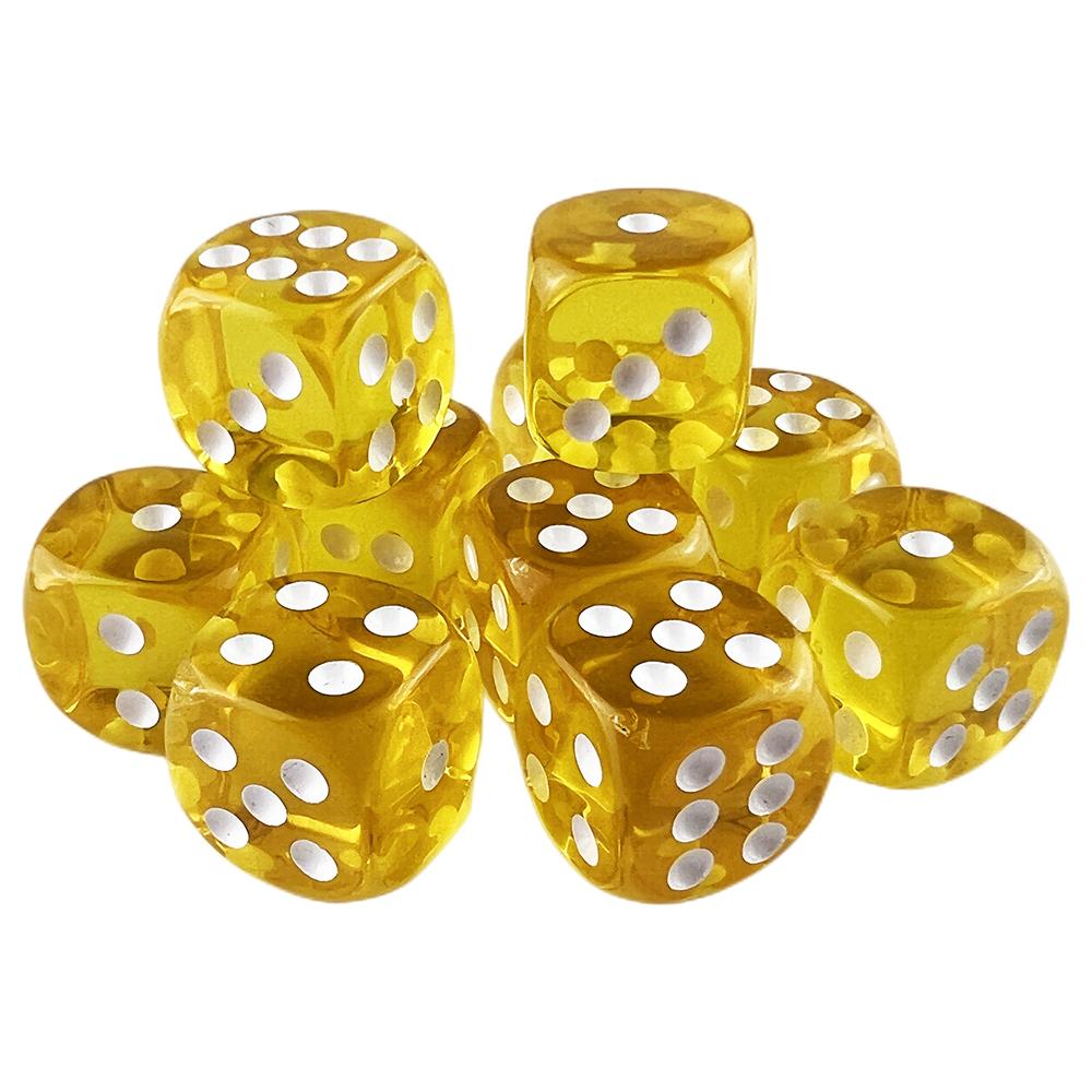 Candy Color Dice 10pcs 6 Sided Translucent Dice Acrylic Game Dice Set