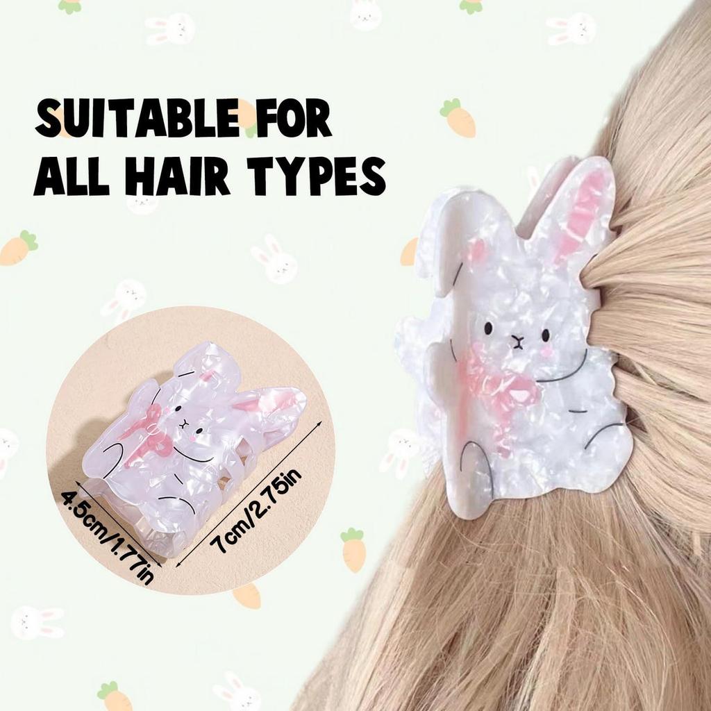 1PC Cute Rabbit Hair Claw - Cartoon Ponytail Clip, Cute Back-of-Head Updo Shark Clip & Hair Accessory